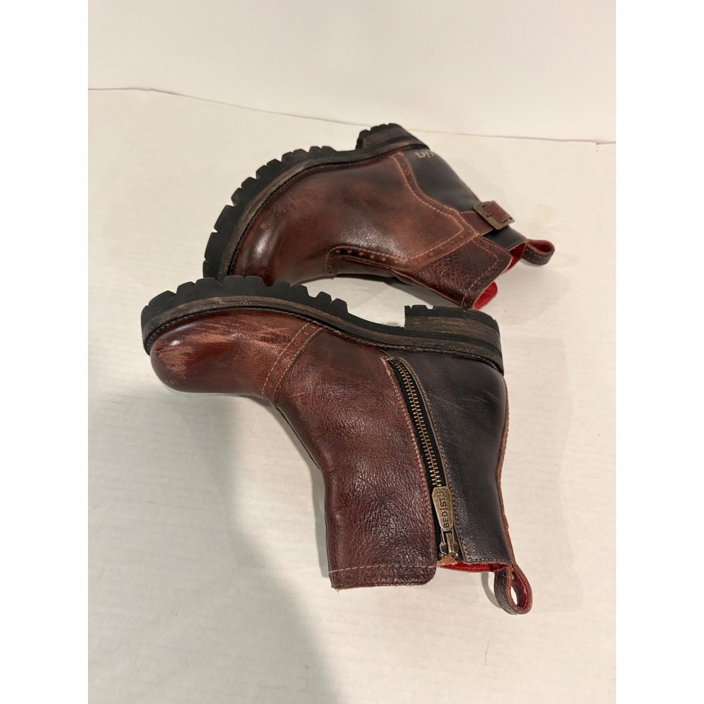 Bed Stu Manchester II Brown Black Leather Lug Sole Ankle Boots Women 7.5 - Picture 5 of 11